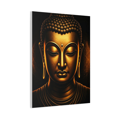 Golden Tranquility Buddha Portrait Wall Art & Canvas Prints