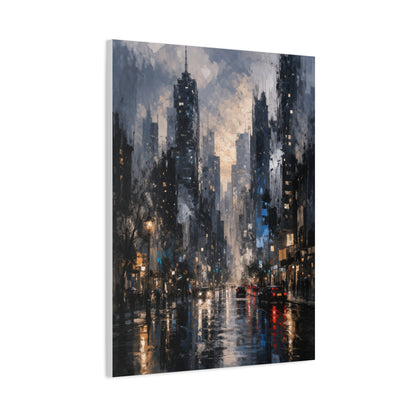 Rainy Cityscape Nights Wall Art & Canvas Print