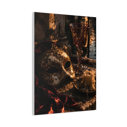 Venetian Mask Candlelight Still Life Wall Art & Canvas Print