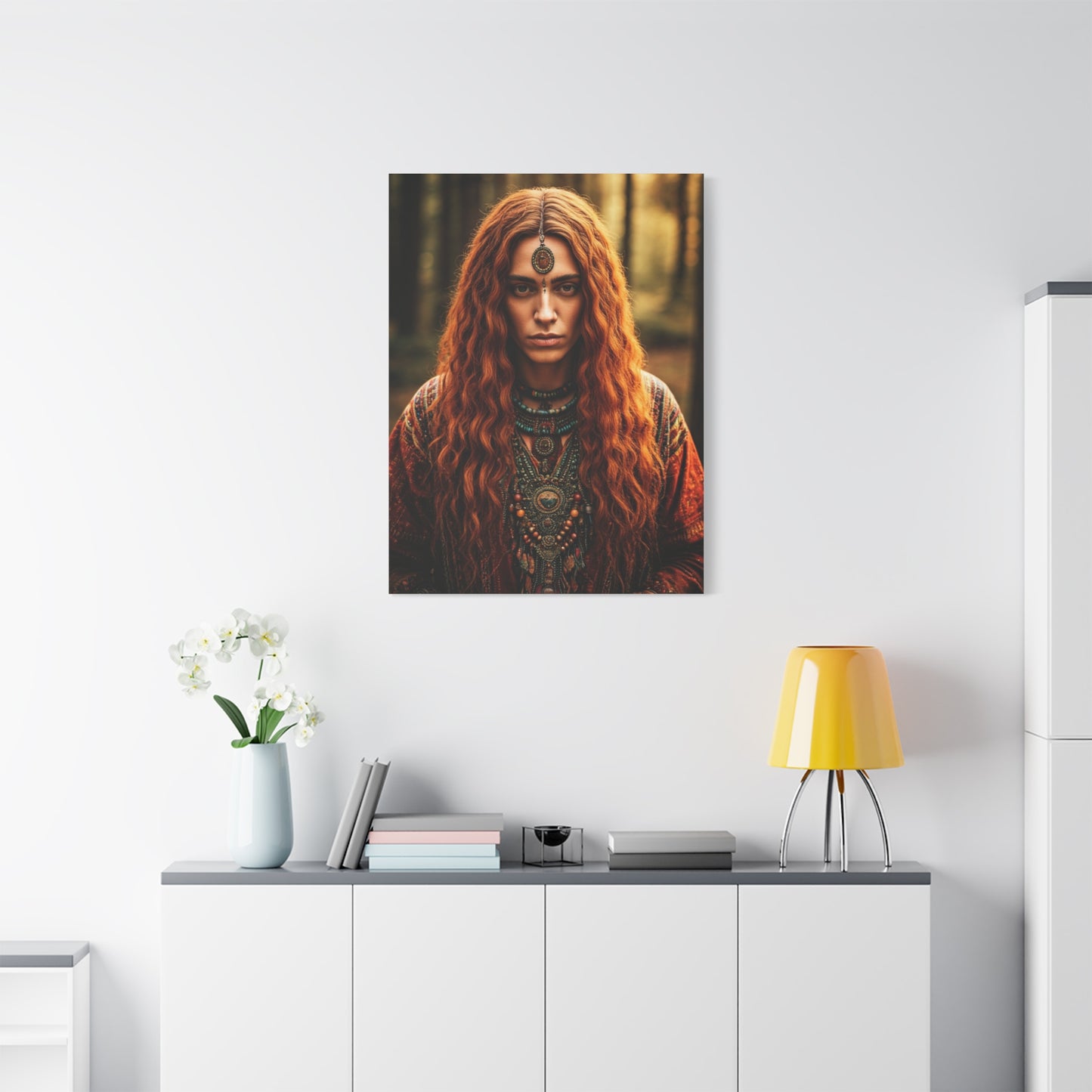 Forest Oracle with Copper Hair – Wall Art & Canvas Prints