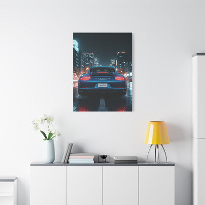 Porsche 911 Carrera 4 GTS Neon City Reflections Wall Art & Canvas Prints