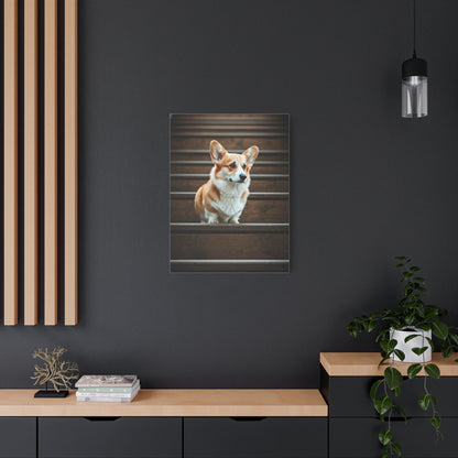 Stairway Corgi Charm Wall Art & Canvas Print