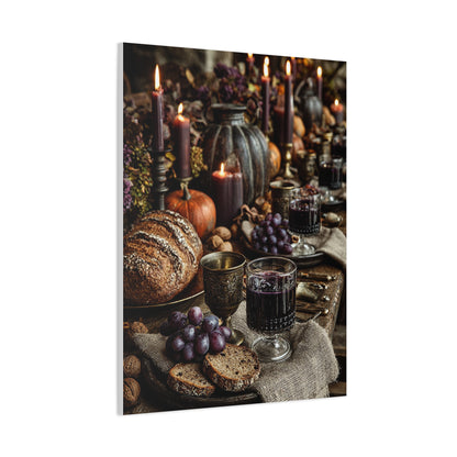 Autumn Harvest Feast Table Wall Art & Canvas Print