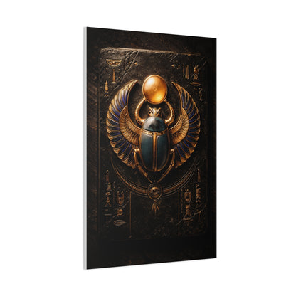 Egyptian Scarab Gold Relief Wall Art & Canvas Print