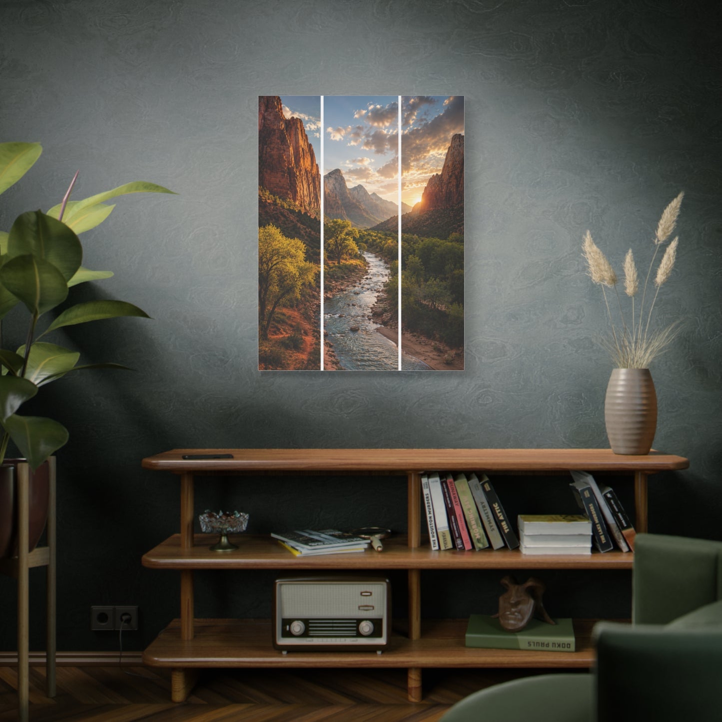 Zion Canyon Triptych Landscape Wall Art & Canvas Print