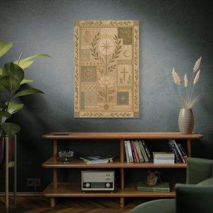 Interfaith Sacred Symbol Textile Wall Art & Canvas Print