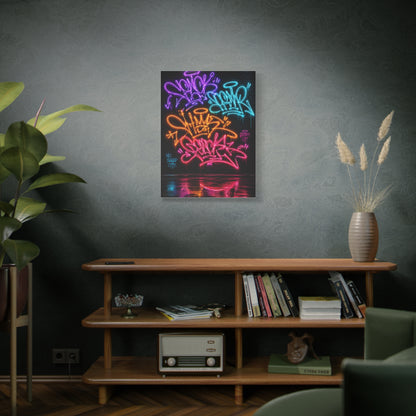 Neon Graffiti Tags Urban Glow Street Wall Art & Canvas Print
