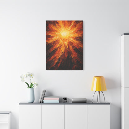 Radiant Solar Burst Impasto Wall Art & Canvas Print