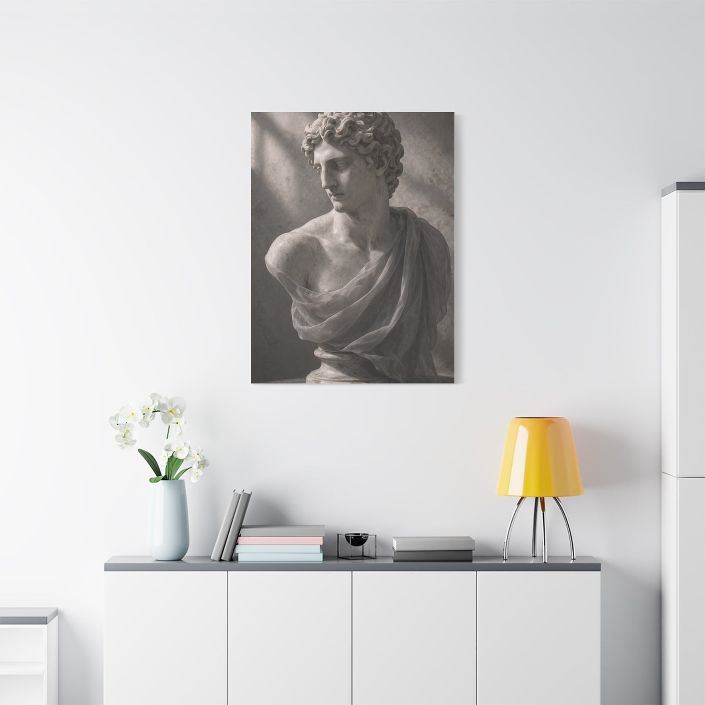 Classical Marble Bust Draped Wall Art & Canvas Print