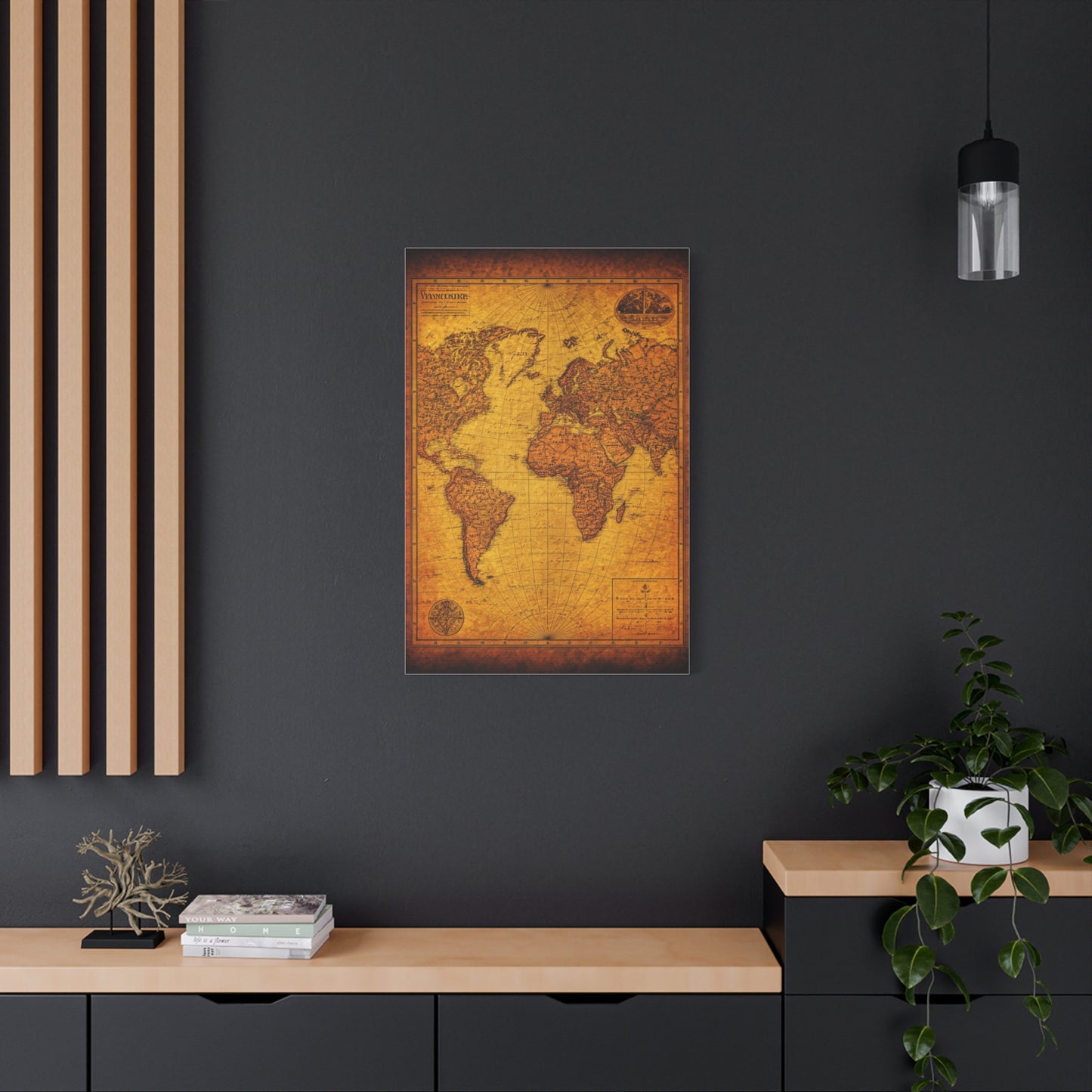 Classic Sepia World Atlas Wall Art & Canvas Prints