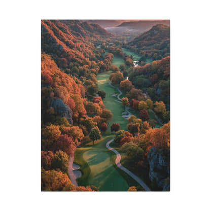 Autumn Valley Golf Course Aerial Wall Art & Canvas Print