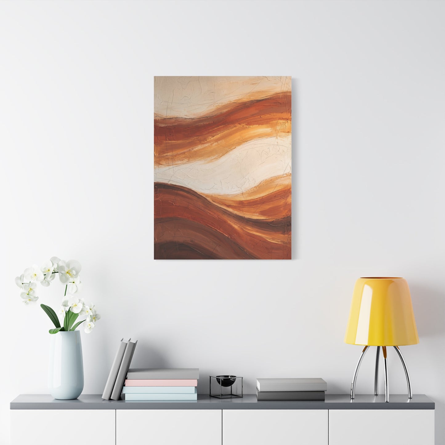 Terracotta Flow Minimal Abstract Wall Art & Canvas Print