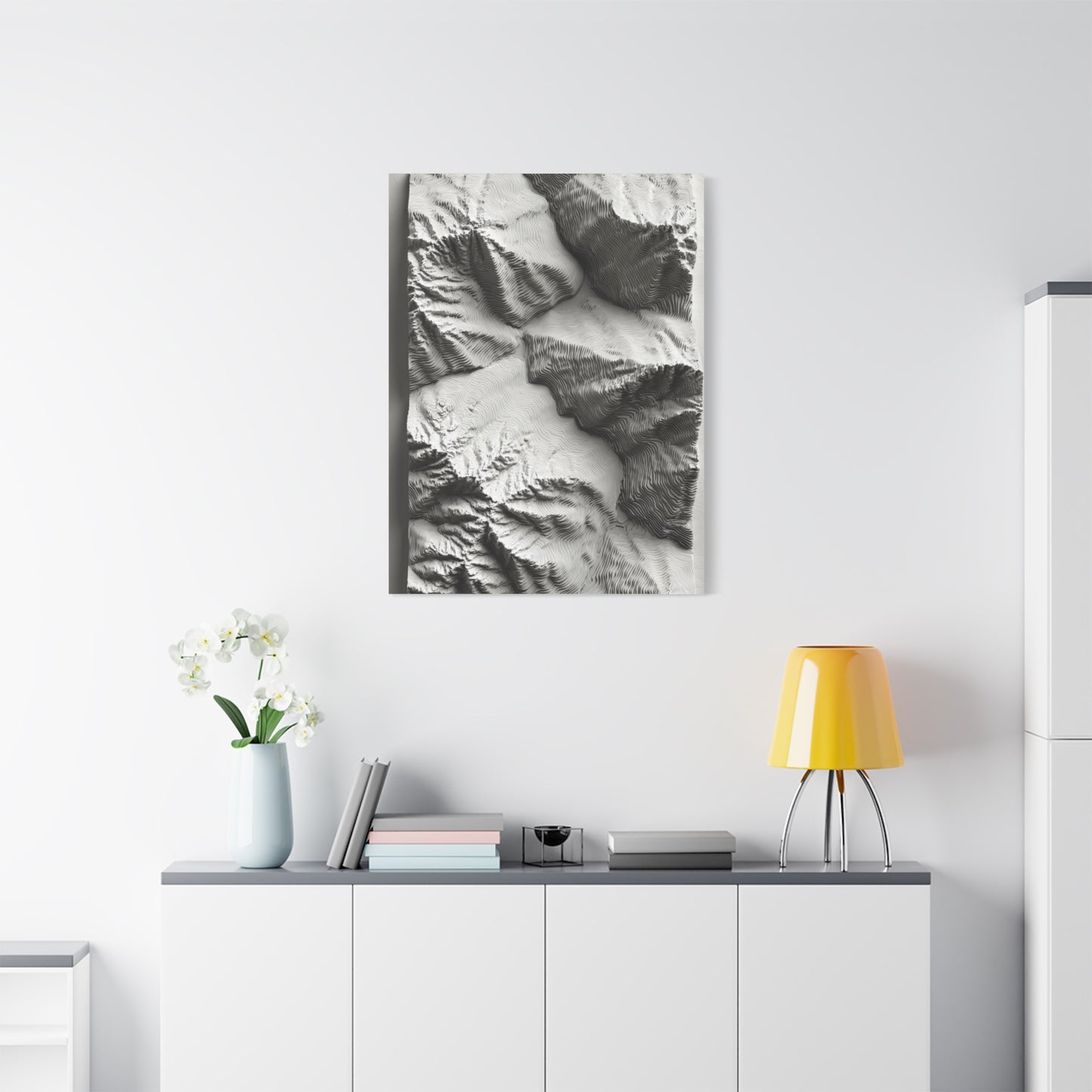 Sculpted Topographic Relief Wall Art & Canvas Print