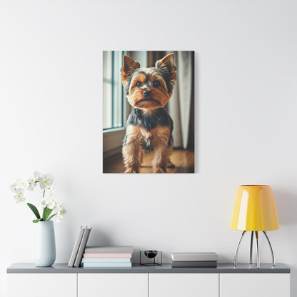 Window Light Yorkie Portrait Wall Art & Canvas Print