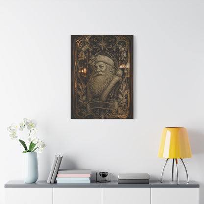 Victorian Etched Mirror Santa Wall Art & Canvas Print