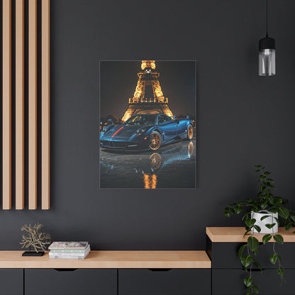 Pagani Huayra Paris Eiffel Tower Night Wall Art & Canvas Prints