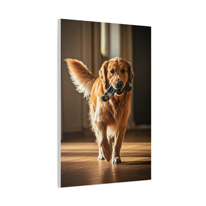 Golden Fetch Joy Wall Art & Canvas Print