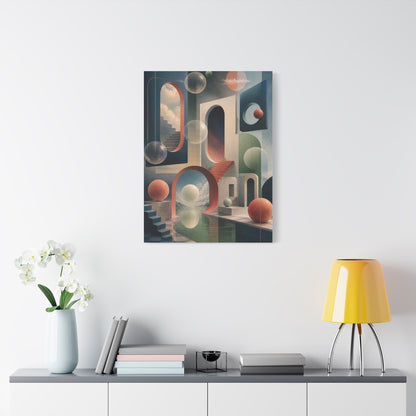 Surreal Geometric Portal Landscape Wall Art & Canvas Print