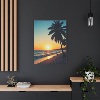 Palm Shore Sunset Escape Wall Art & Canvas Prints
