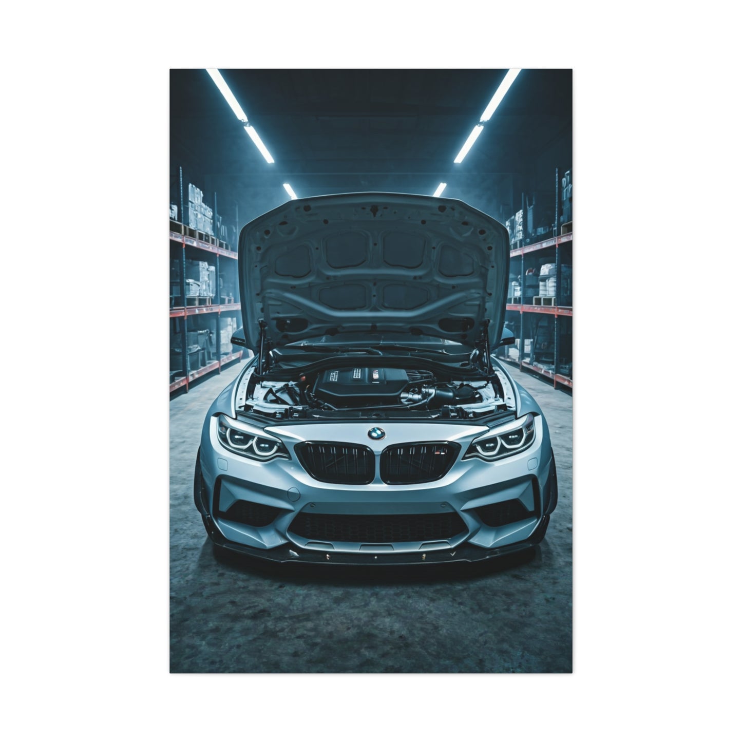 BMW M2 Industrial Workshop Lighting Wall Art & Canvas Prints