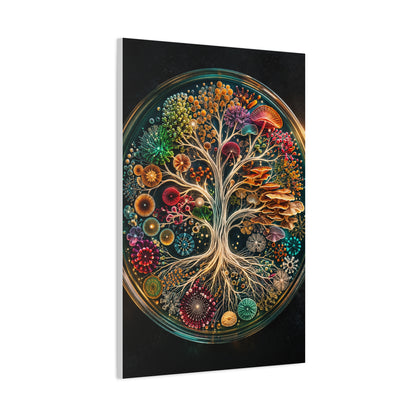 Luminous Bio-Art Fungal Tree Petri Study Wall Art & Canvas Print