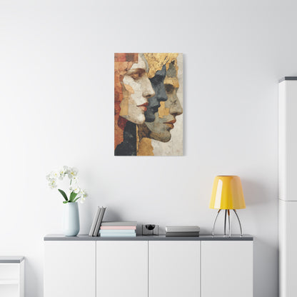 Multi Profile Textured Faces Composition Wall Art & Canvas Print