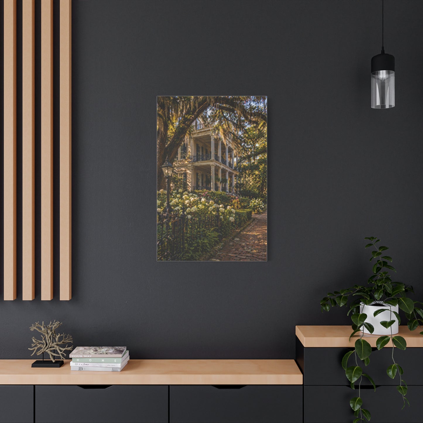 Garden District Mansion Under Live Oaks Wall Art & Canvas Print