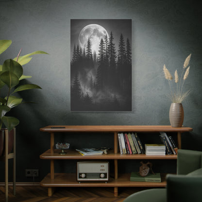 Moonlit Pine Forest Mystical Night Trees Wall Art & Canvas Print