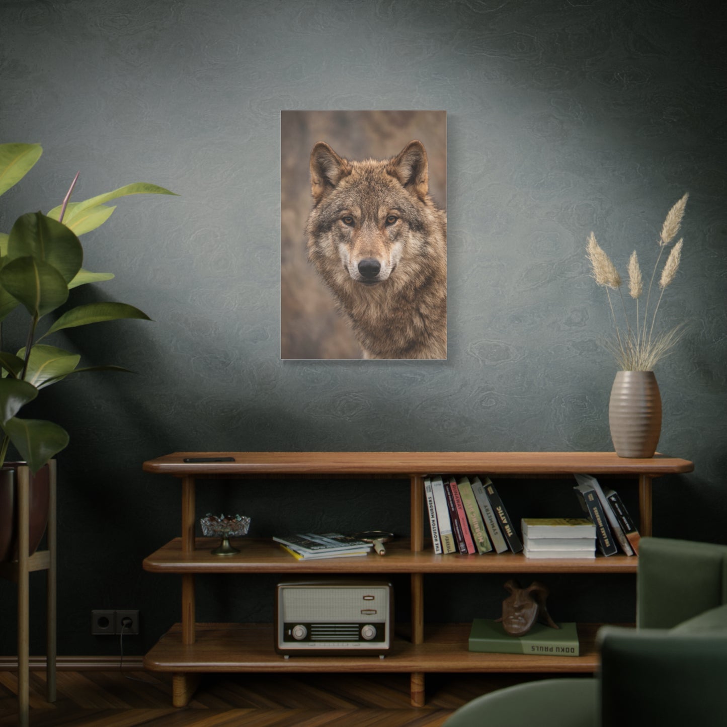 Natural Gray Wolf Close Portrait Wall Art & Canvas Print