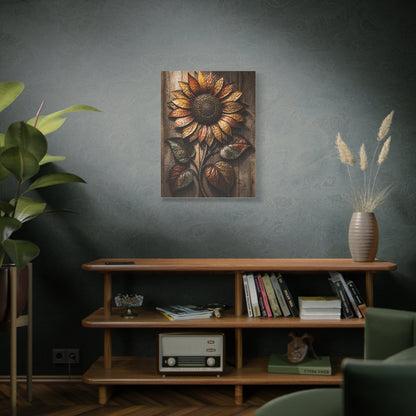 Hammered Metal Sunflower Sculpture Wall Art & Canvas Print