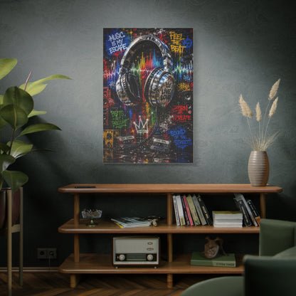 Graffiti Headphones Music Street Wall Art & Canvas Print