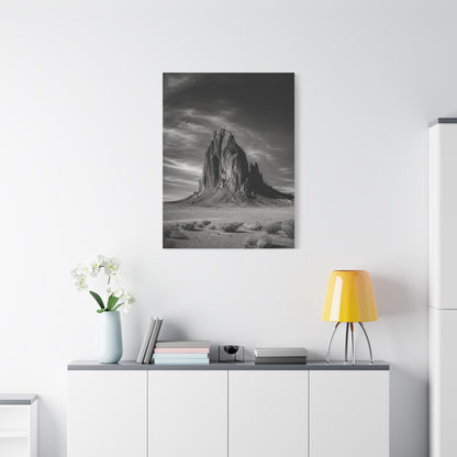 Desert Monolith Black and White Southwest Wall Art & Canvas Print