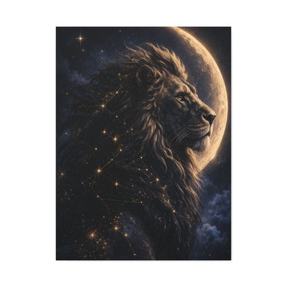 Celestial Lion Moon Constellation Wall Art & Canvas Print