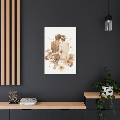 Minimal Dual Figure Botanical Composition Wall Art & Canvas Print