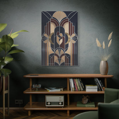 Neo-Deco Geometric Romance Composition Wall Art & Canvas Print
