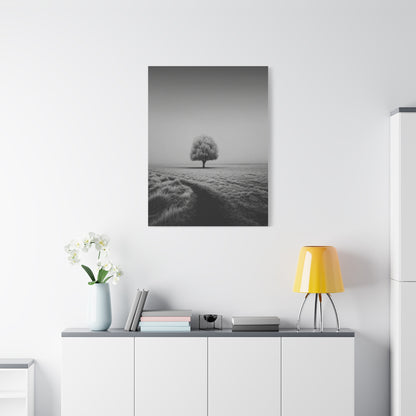 Lone Tree Winter Field Wall Art & Canvas Print