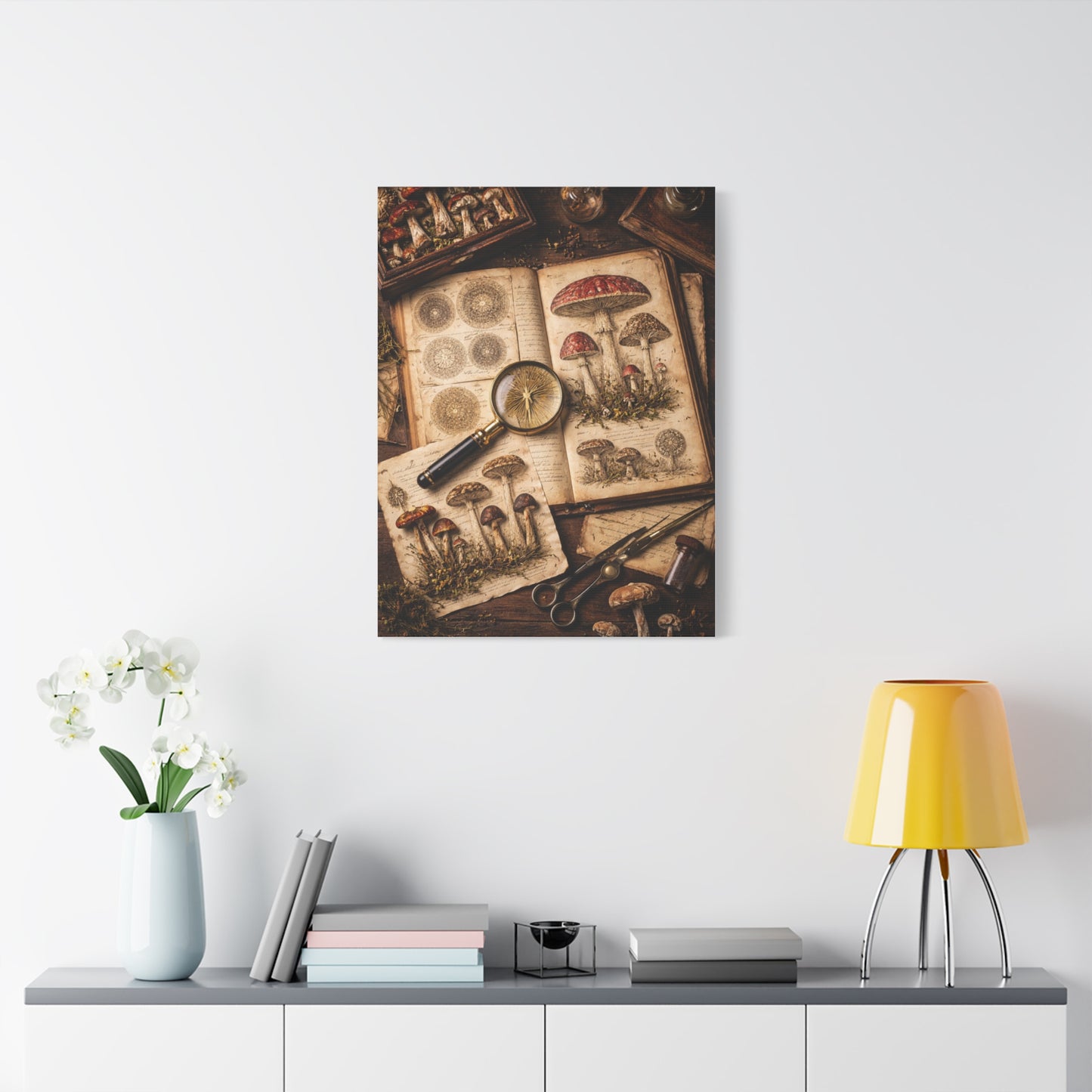 Cabinet-of-Curiosities Mushroom Study Wall Art & Canvas Print