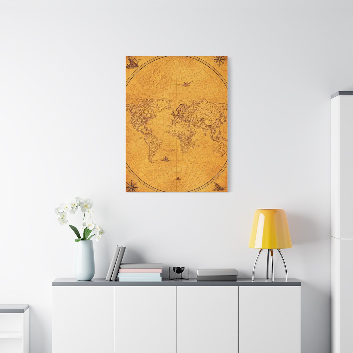 Classic Oval World Explorer Map Wall Art & Canvas Prints
