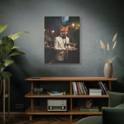 Fox Butler Cocktail Service Portrait Wall Art & Canvas Print