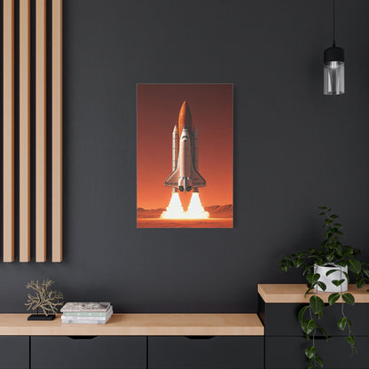 Red Sky Rocket Launch Wall Art & Canvas Prints