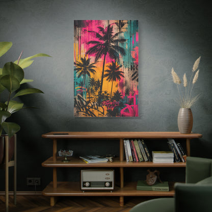 Urban Tropical Graffiti Palm Statement Tropical Wall Art & Canvas Print