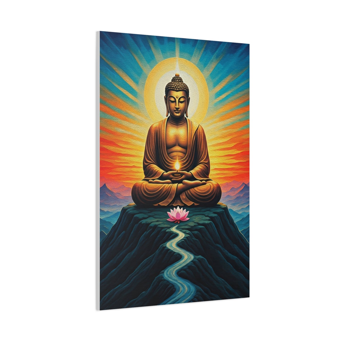 Meditative Buddha with Lotus Path