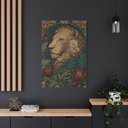 Ornamental Lion Botanical Heritage Wall Art & Canvas Print