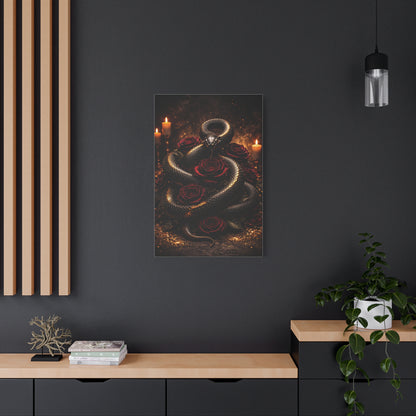 Black Serpent Crimson Rose Gold Wall Art & Canvas Print