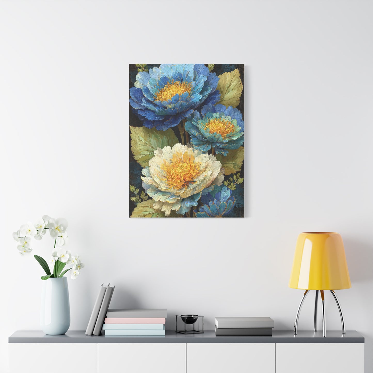 Blue Peony Bloom Elegance Wall Art & Canvas Print
