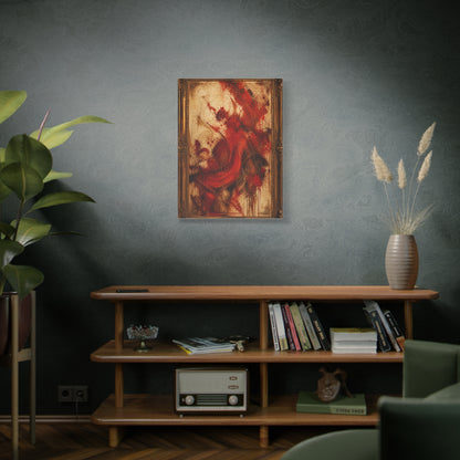 Vintage Framed Red Expressionist Painting Wall Art & Canvas Print