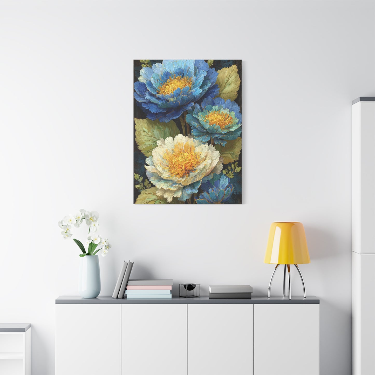 Blue Peony Bloom Elegance Wall Art & Canvas Print