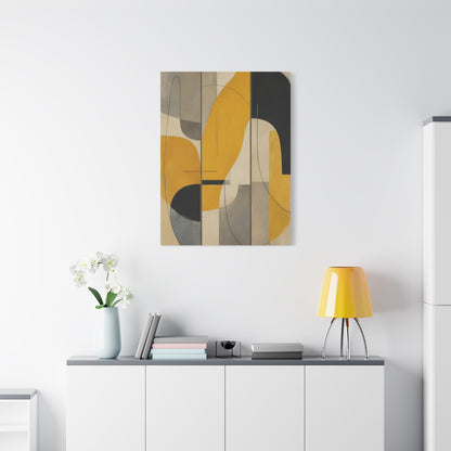 Organic Flow Mustard Curve Abstract Wall Art & Canvas Print