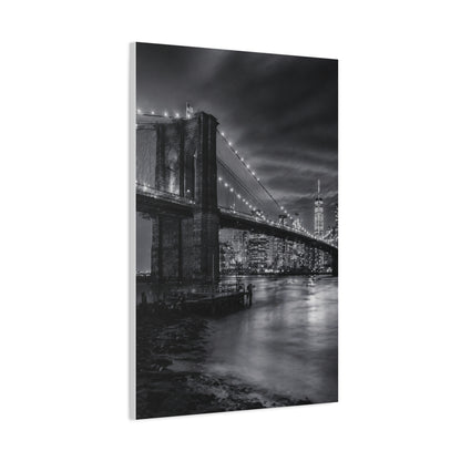 Brooklyn Bridge Night Panorama Wall Art & Canvas Print