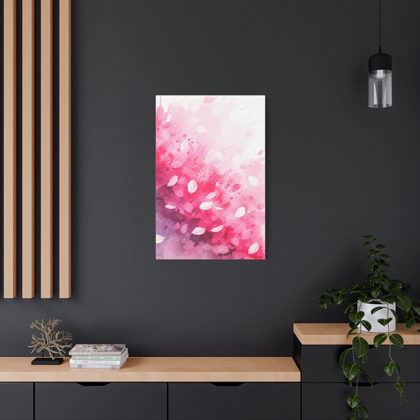 Abstract Sakura Watercolor Petals Wall Art & Canvas Prints